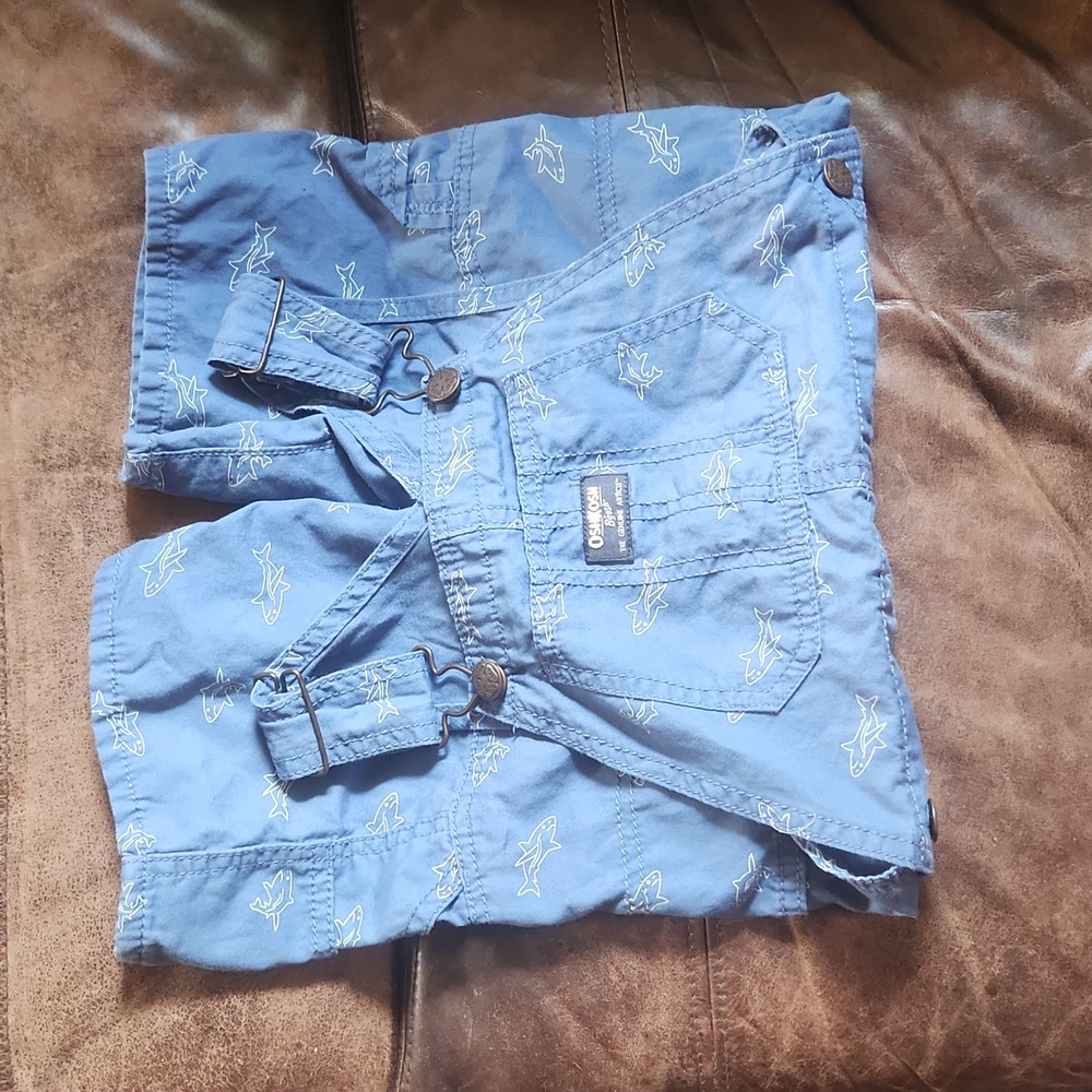 5T Medium Blue Shortalls with sharks.